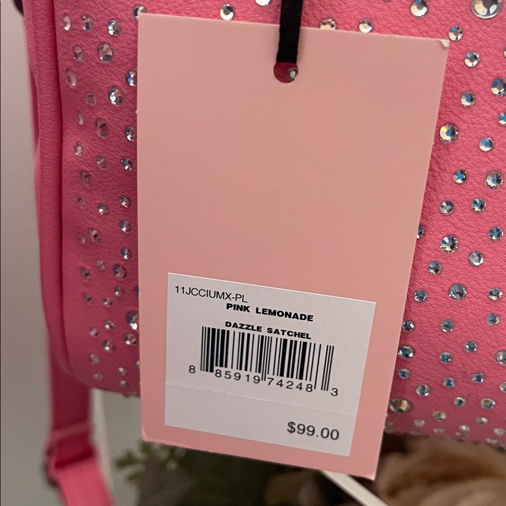Juicy Couture Bubblegum Pink Crystal Embellished Satchel - Picture 10 of 11